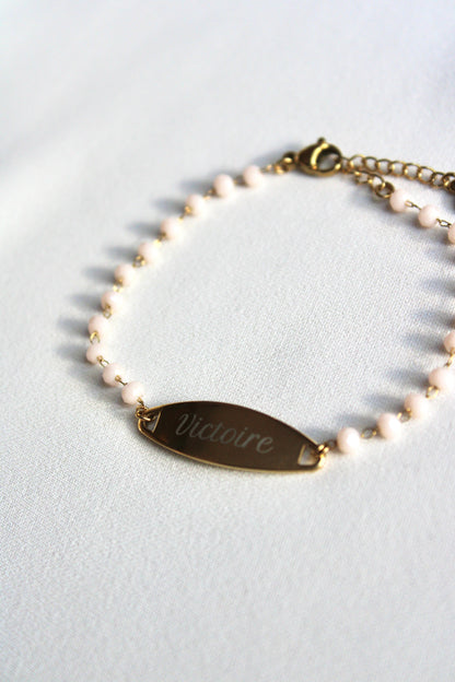 Bracelet gravée ROMANTIQUE (gourmette large) Les Bijoux De Claclou