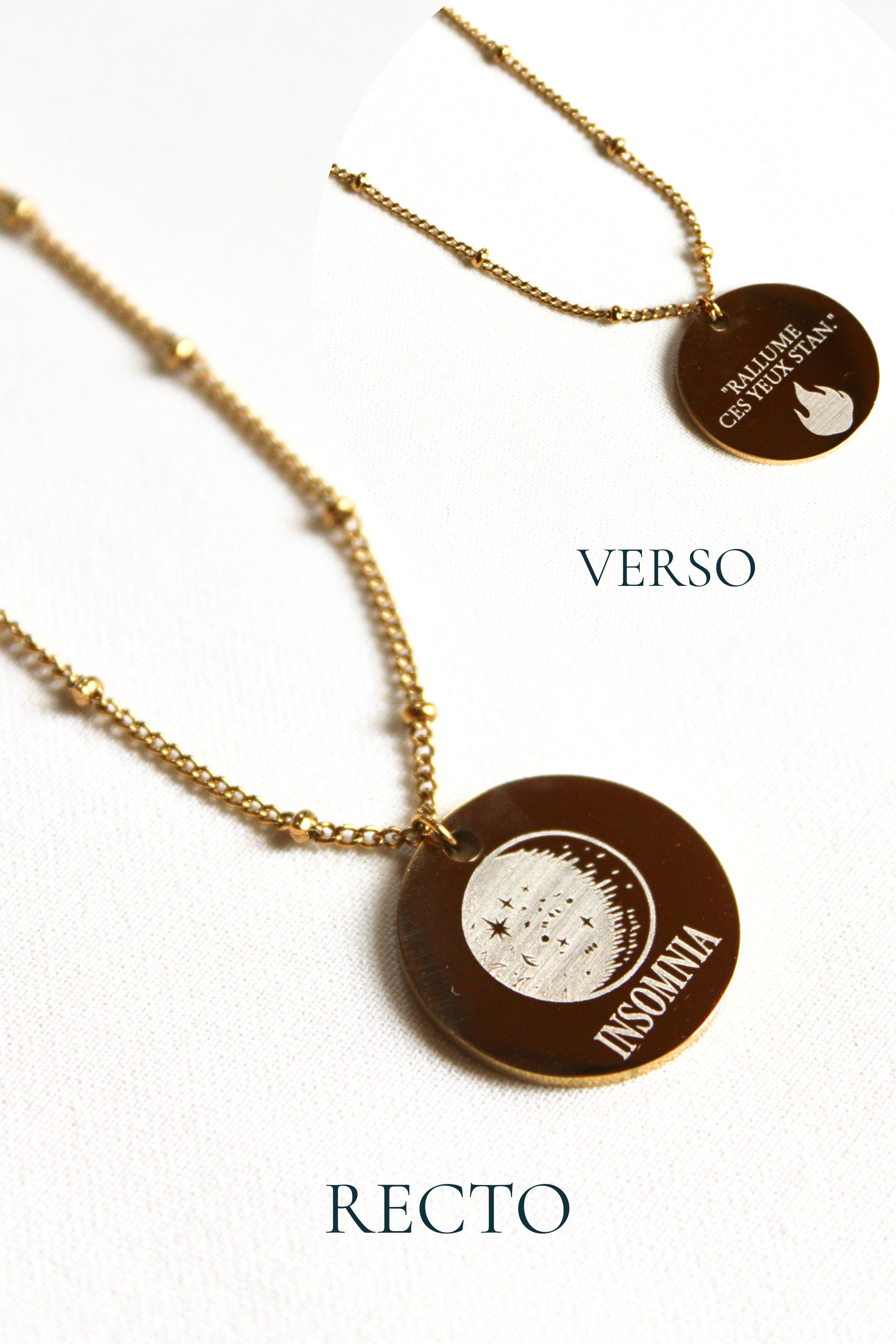 Collier gravé inspiré de livres  - Édition Littéraire Les Bijoux De Claclou