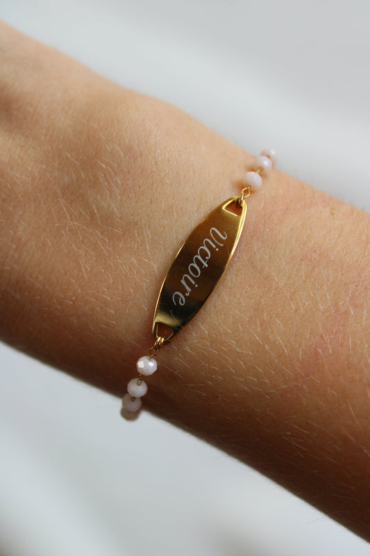 Bracelet gravée ROMANTIQUE (gourmette large) Les Bijoux De Claclou