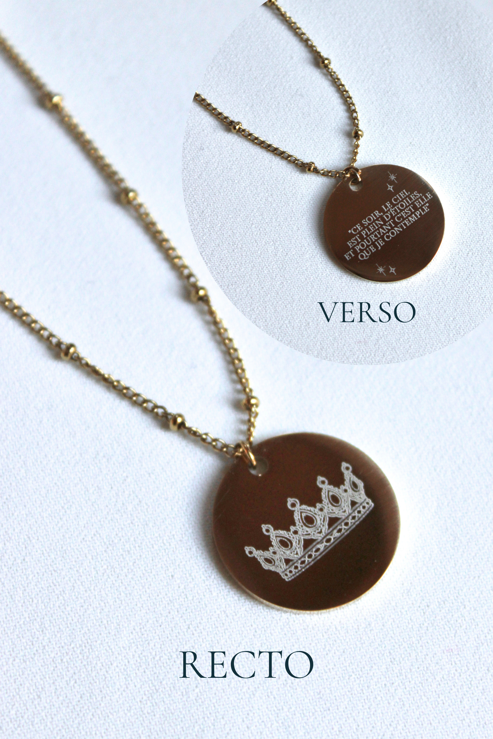 Collier gravé inspiré de livres  - Édition Littéraire Les Bijoux De Claclou