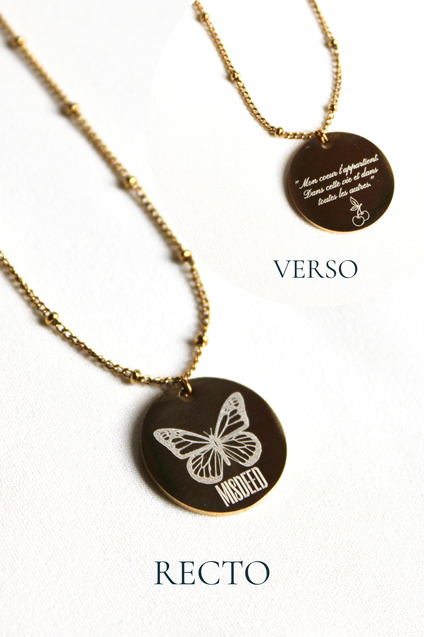 Collier gravé inspiré de livres  - Édition Littéraire Les Bijoux De Claclou