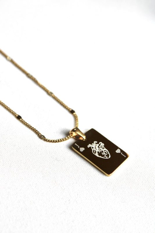 Collier pendentif carte ONCE UPON A BROKEN HEART Les Bijoux De Claclou