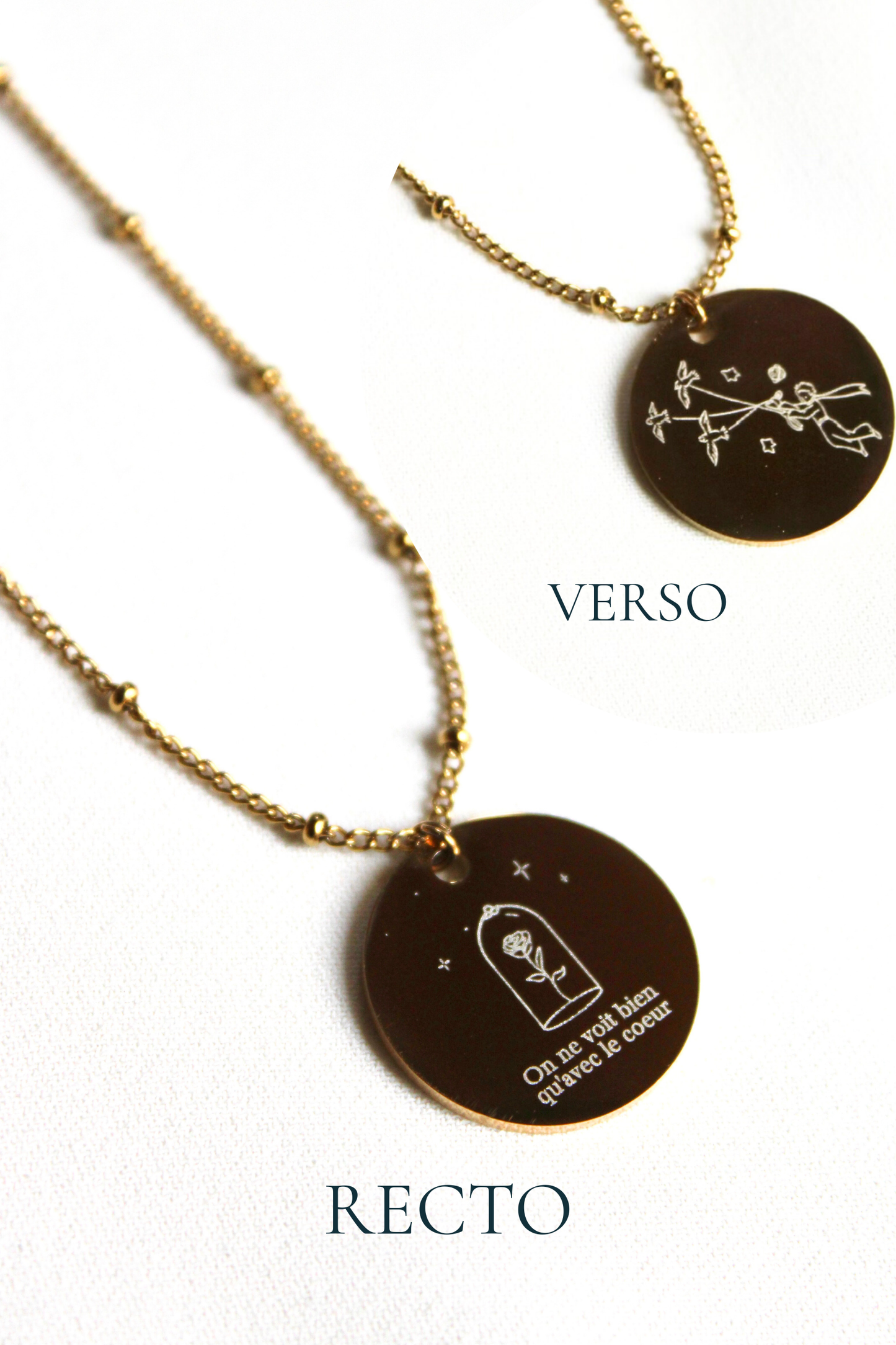 Collier gravé inspiré de livres  - Édition Littéraire Les Bijoux De Claclou