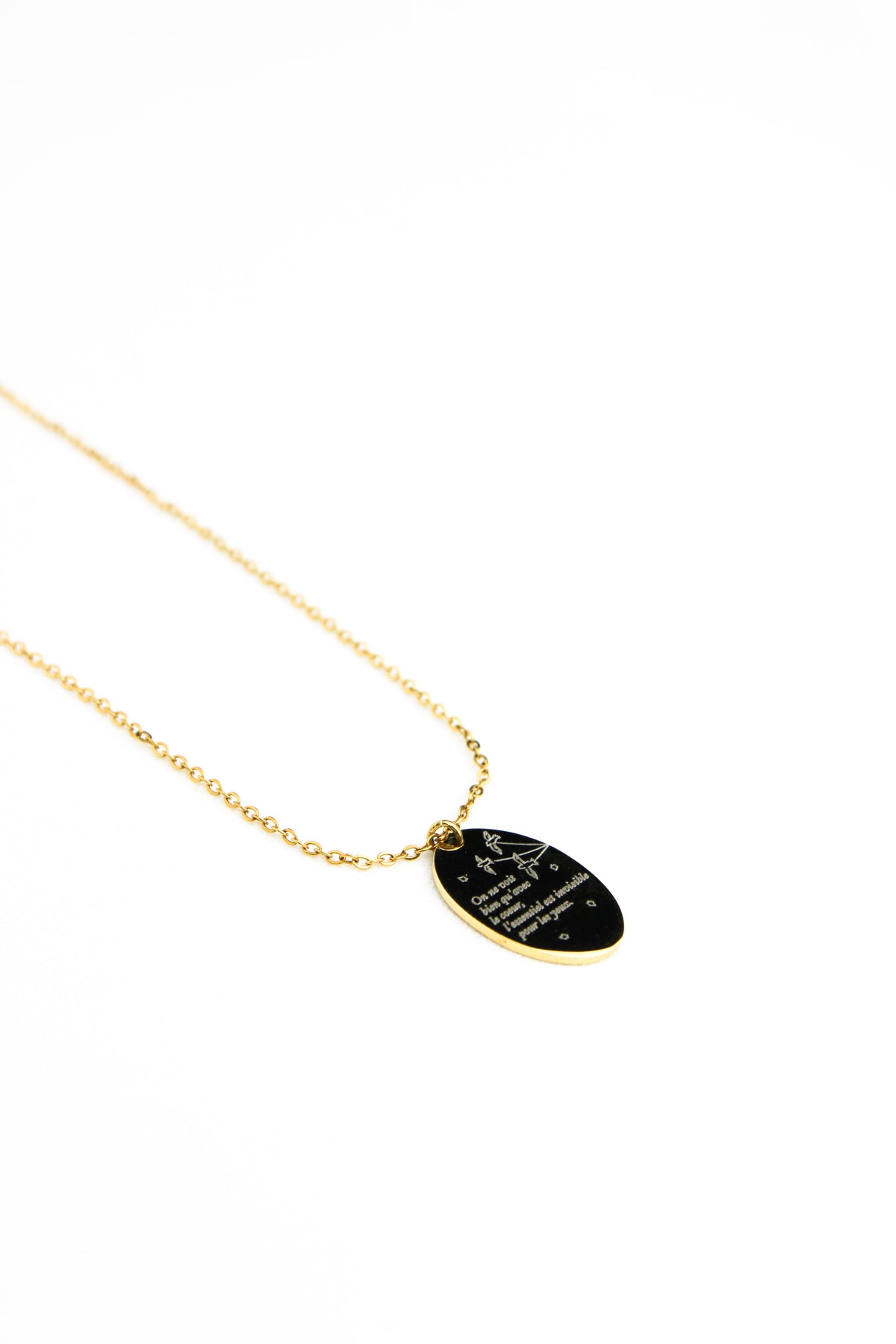 Collier gravé pendentif oval - LE PETIT PRINCE Les Bijoux De Claclou