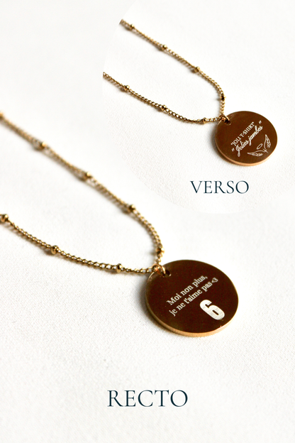 Collier gravé inspiré de livres  - Édition Littéraire Les Bijoux De Claclou