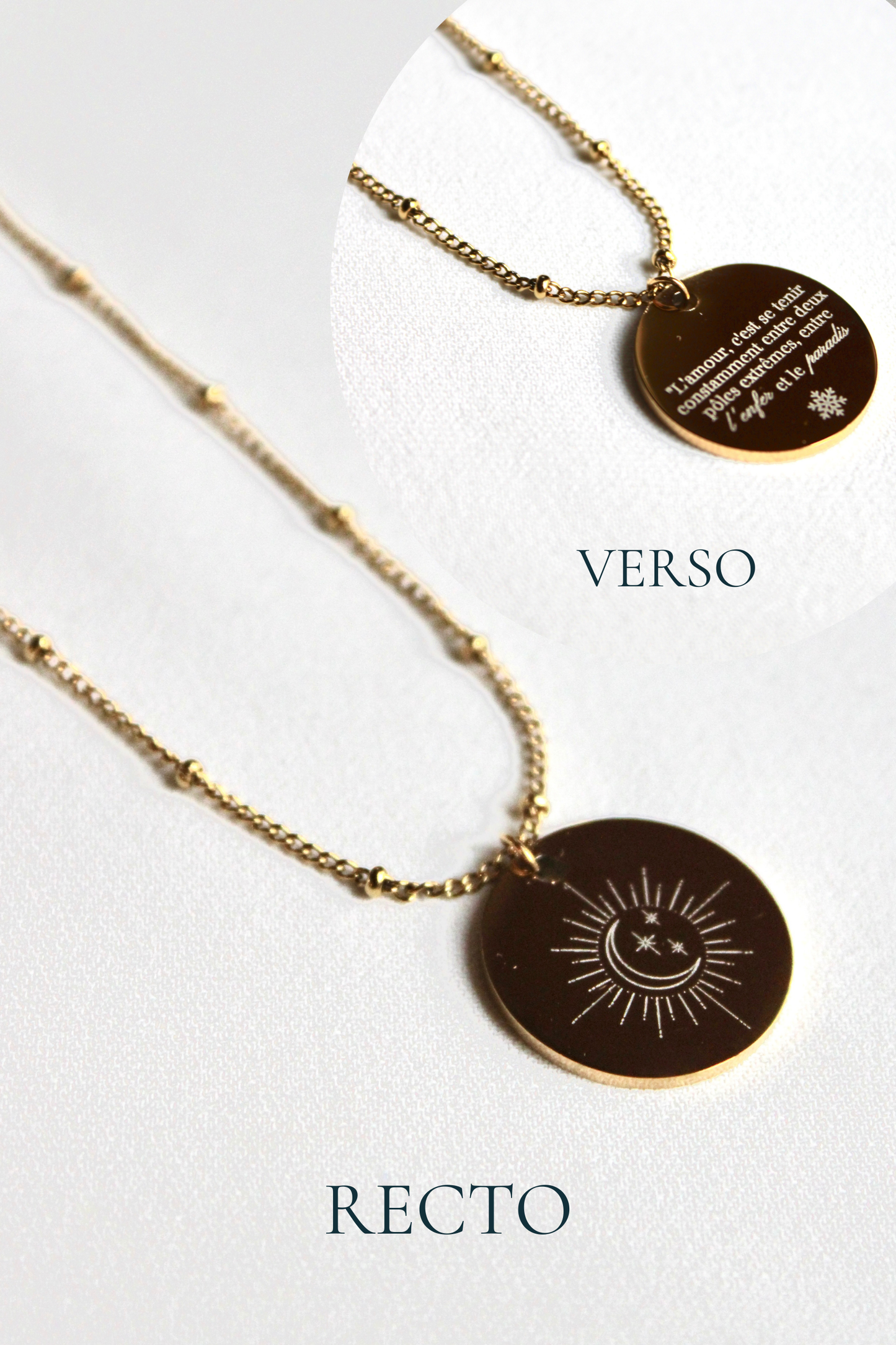 Collier gravé inspiré de livres  - Édition Littéraire Les Bijoux De Claclou