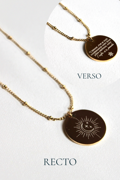 Collier gravé inspiré de livres  - Édition Littéraire Les Bijoux De Claclou