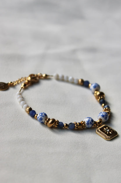 Bracelet FASCINANTE - Bracelet acier inoxydable bleu et or