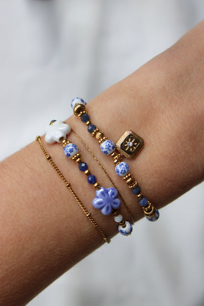 Bracelet FASCINANTE - Bracelet acier inoxydable bleu et or