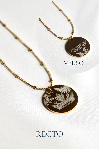 Collier gravé inspiré de livres  - Édition Littéraire Les Bijoux De Claclou