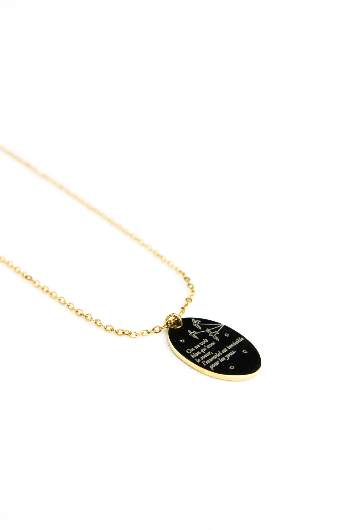 Collier gravé pendentif oval - LE PETIT PRINCE Les Bijoux De Claclou