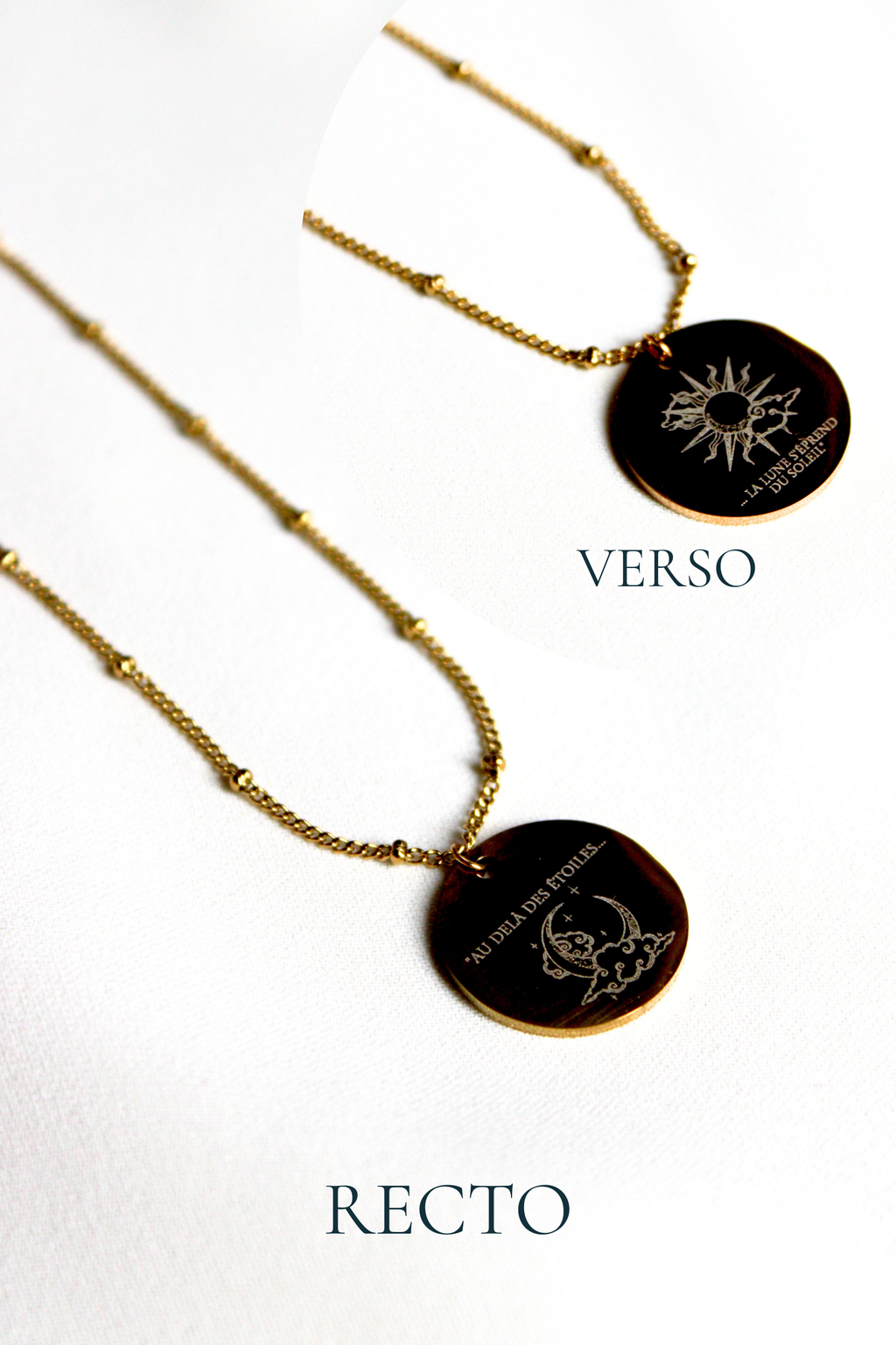 Collier gravé inspiré de livres  - Édition Littéraire Les Bijoux De Claclou