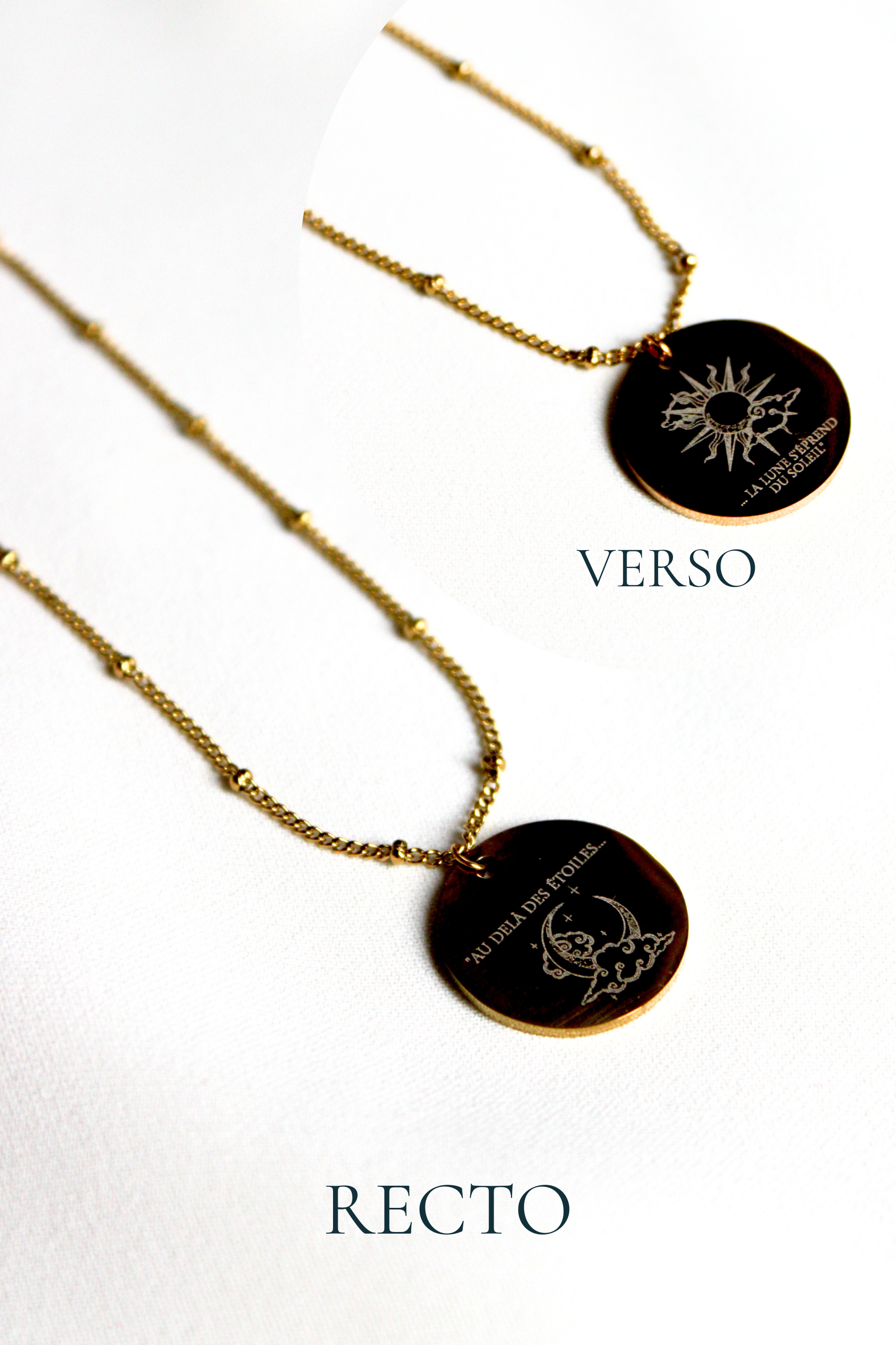 Collier gravé inspiré de livres  - Édition Littéraire Les Bijoux De Claclou