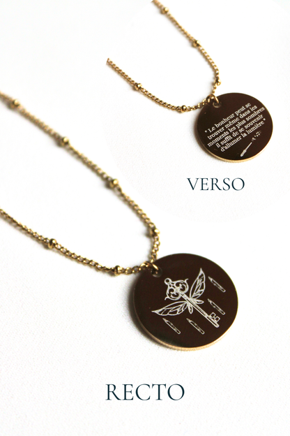 Collier gravé inspiré de livres  - Édition Littéraire Les Bijoux De Claclou