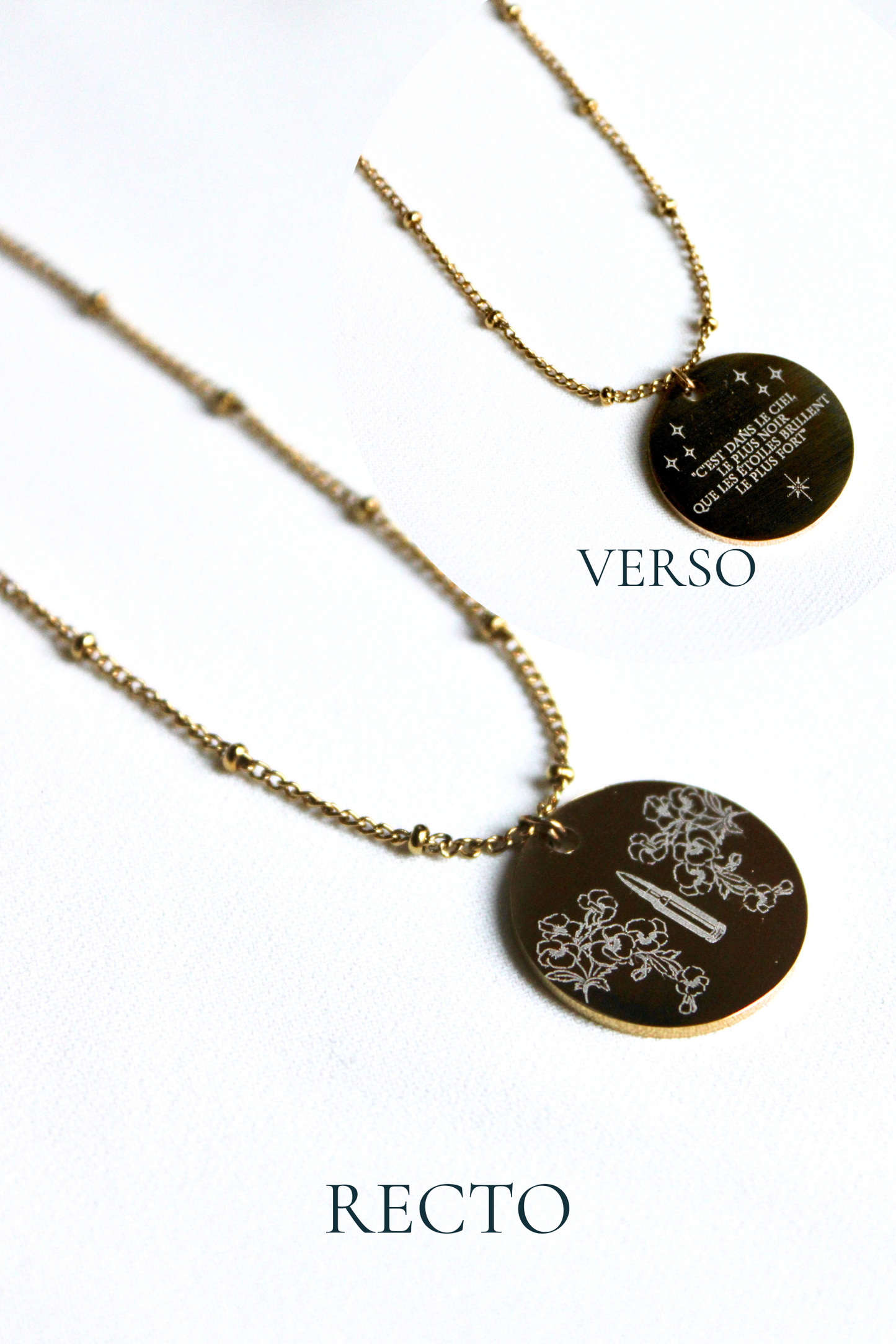 Collier gravé inspiré de livres  - Édition Littéraire Les Bijoux De Claclou