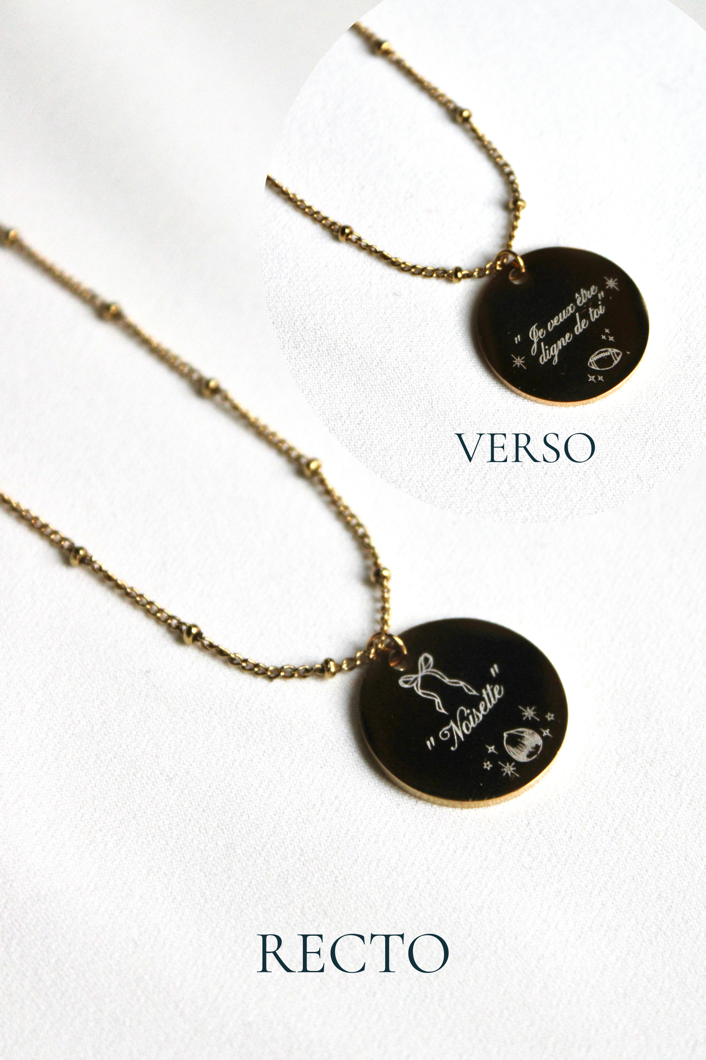 Collier gravé inspiré de livres  - Édition Littéraire Les Bijoux De Claclou