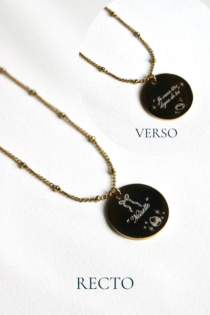 Collier gravé inspiré de livres  - Édition Littéraire Les Bijoux De Claclou