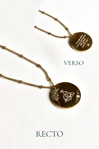 Collier gravé inspiré de livres  - Édition Littéraire Les Bijoux De Claclou