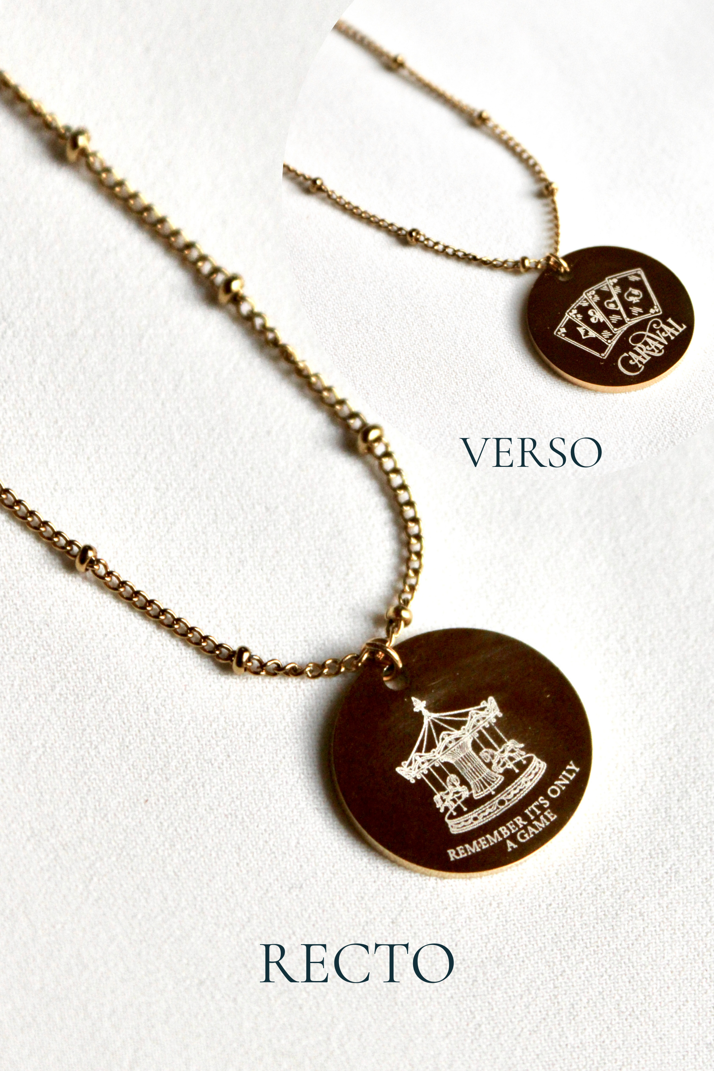 Collier gravé inspiré de livres  - Édition Littéraire Les Bijoux De Claclou