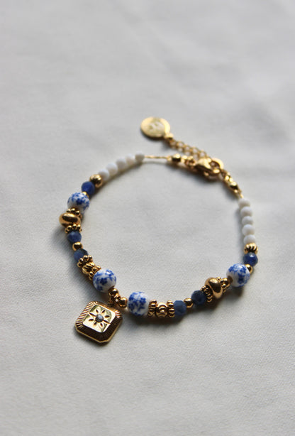 Bracelet FASCINANTE - Bracelet acier inoxydable bleu et or