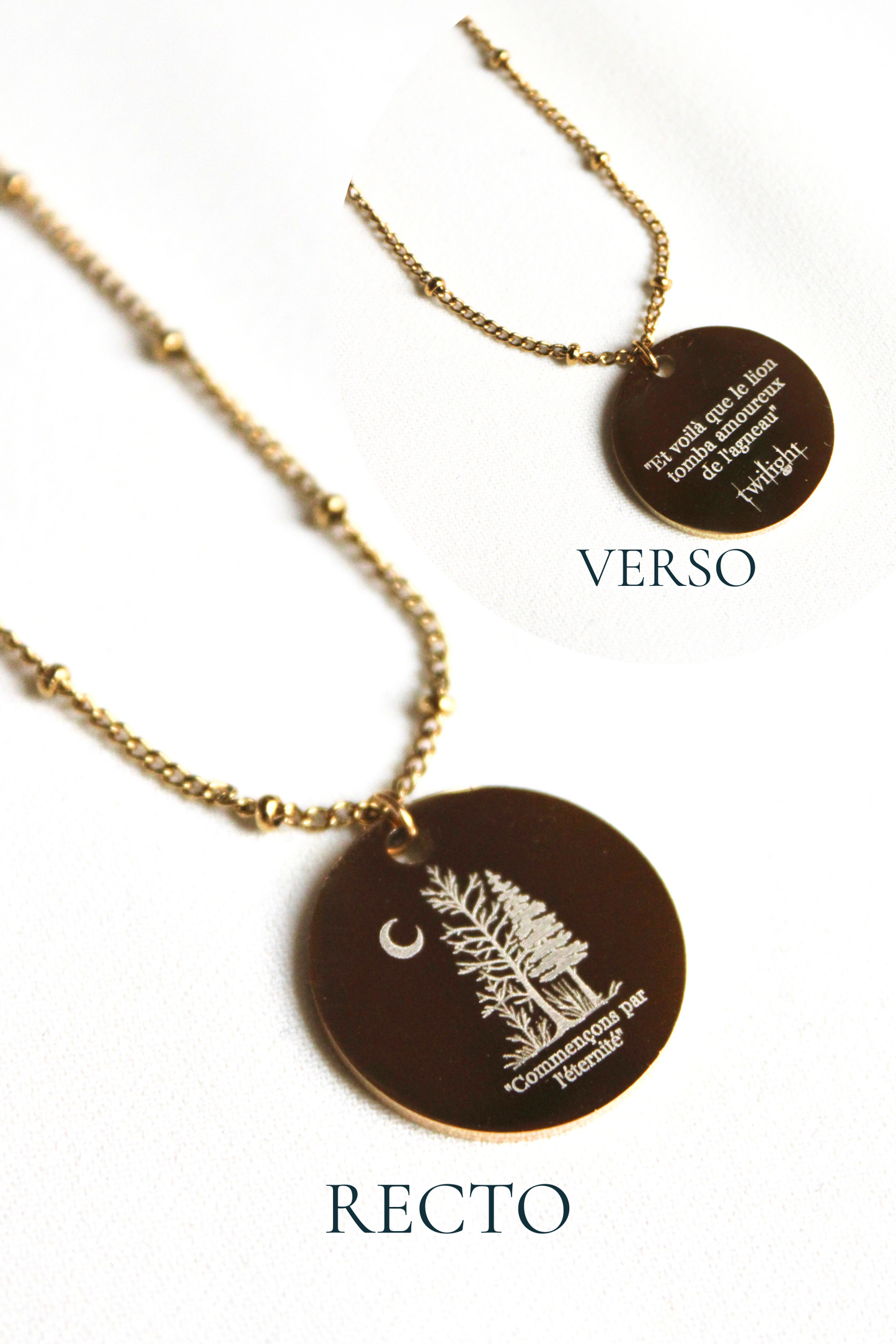 Collier gravé inspiré de livres  - Édition Littéraire Les Bijoux De Claclou