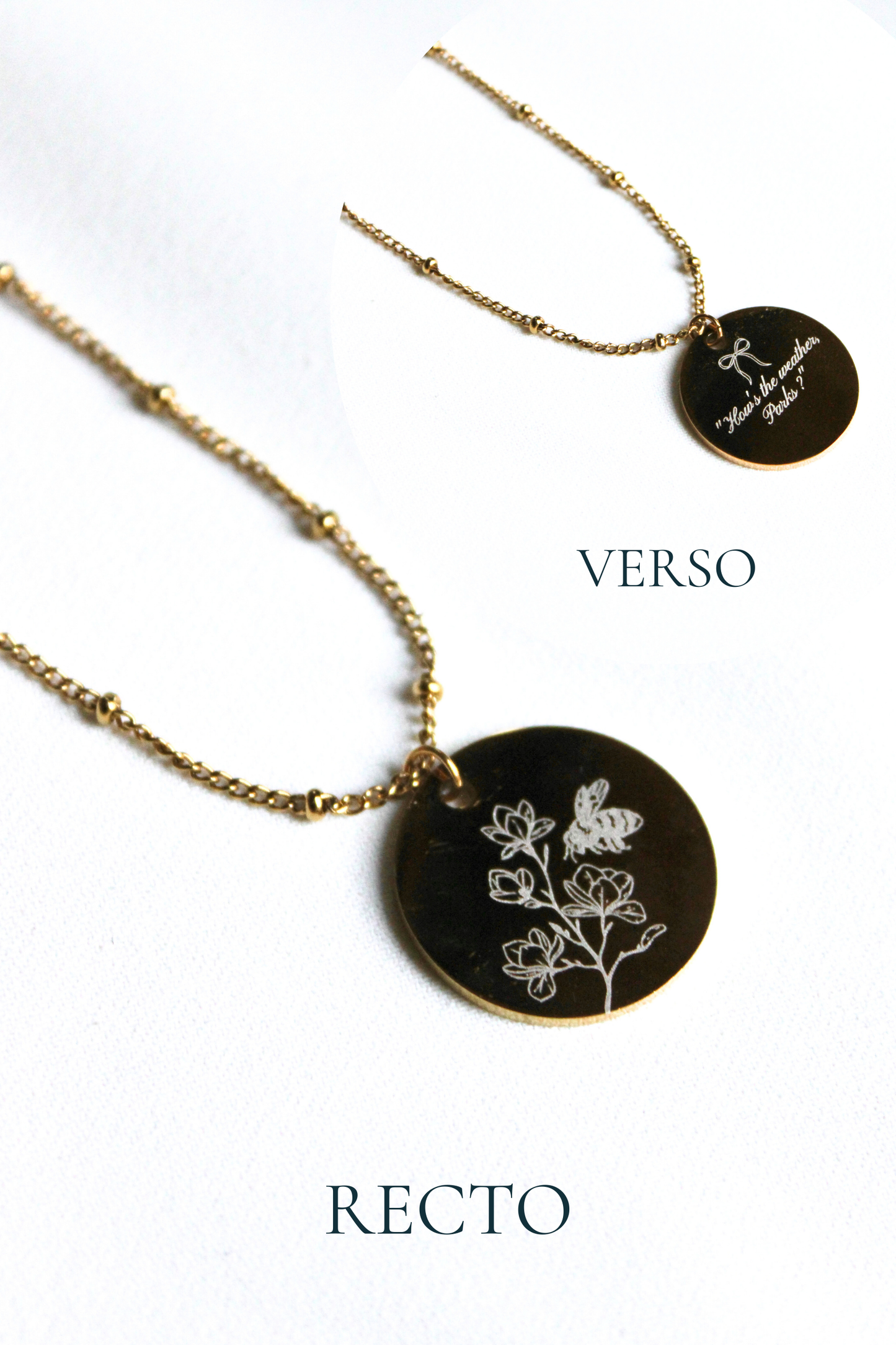 Collier gravé inspiré de livres  - Édition Littéraire Les Bijoux De Claclou