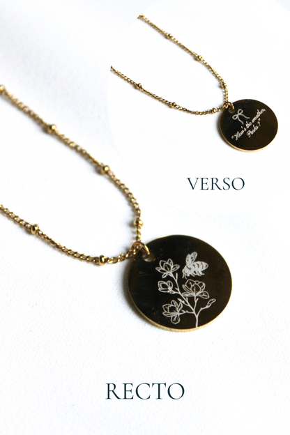 Collier gravé inspiré de livres  - Édition Littéraire Les Bijoux De Claclou