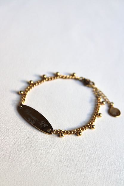 Bracelet gravée ROMANTIQUE (gourmette large) Les Bijoux De Claclou