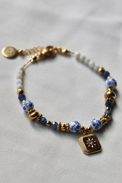 Bracelet FASCINANTE - Bracelet acier inoxydable bleu et or