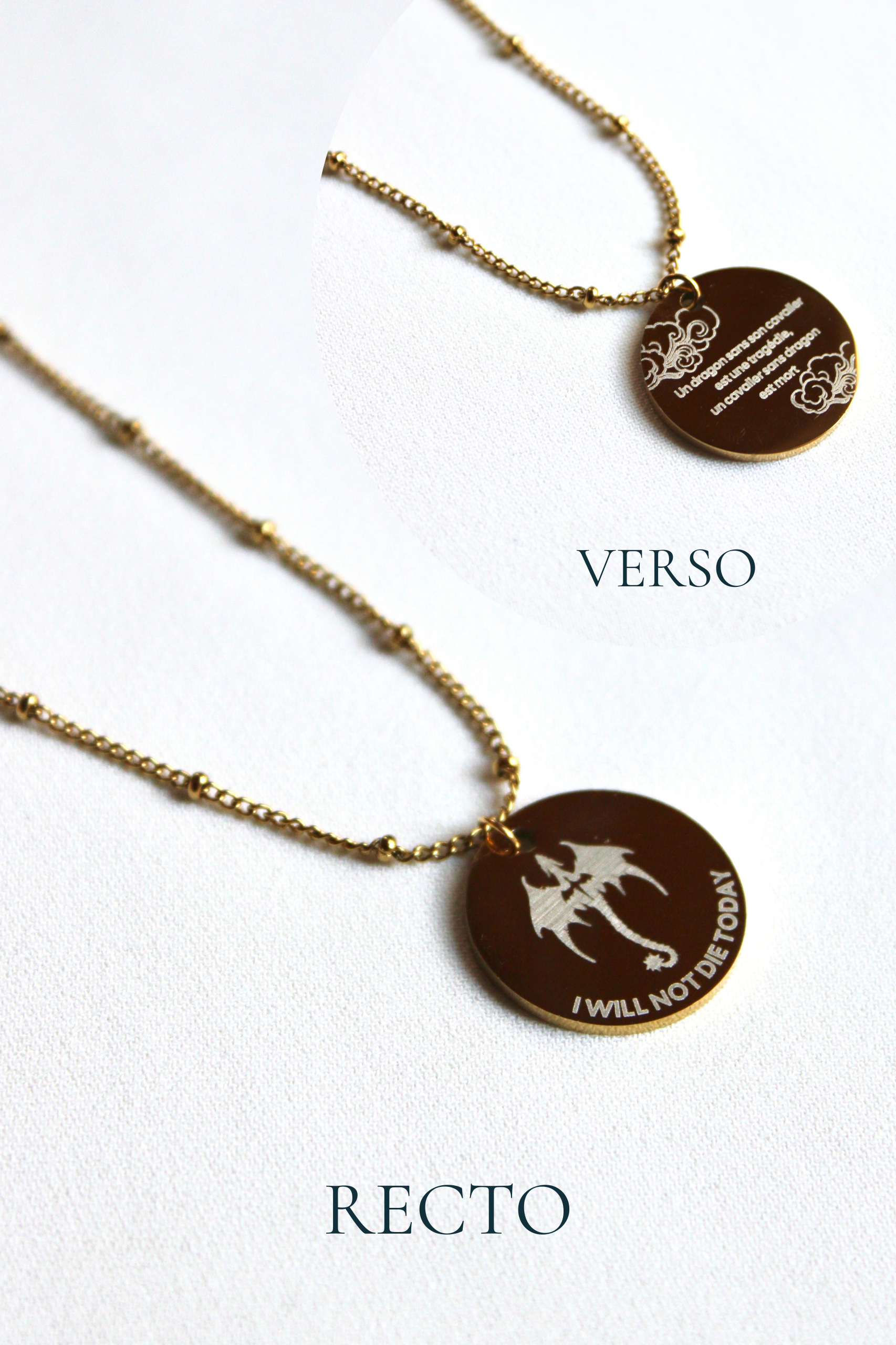 Collier gravé inspiré de livres  - Édition Littéraire Les Bijoux De Claclou