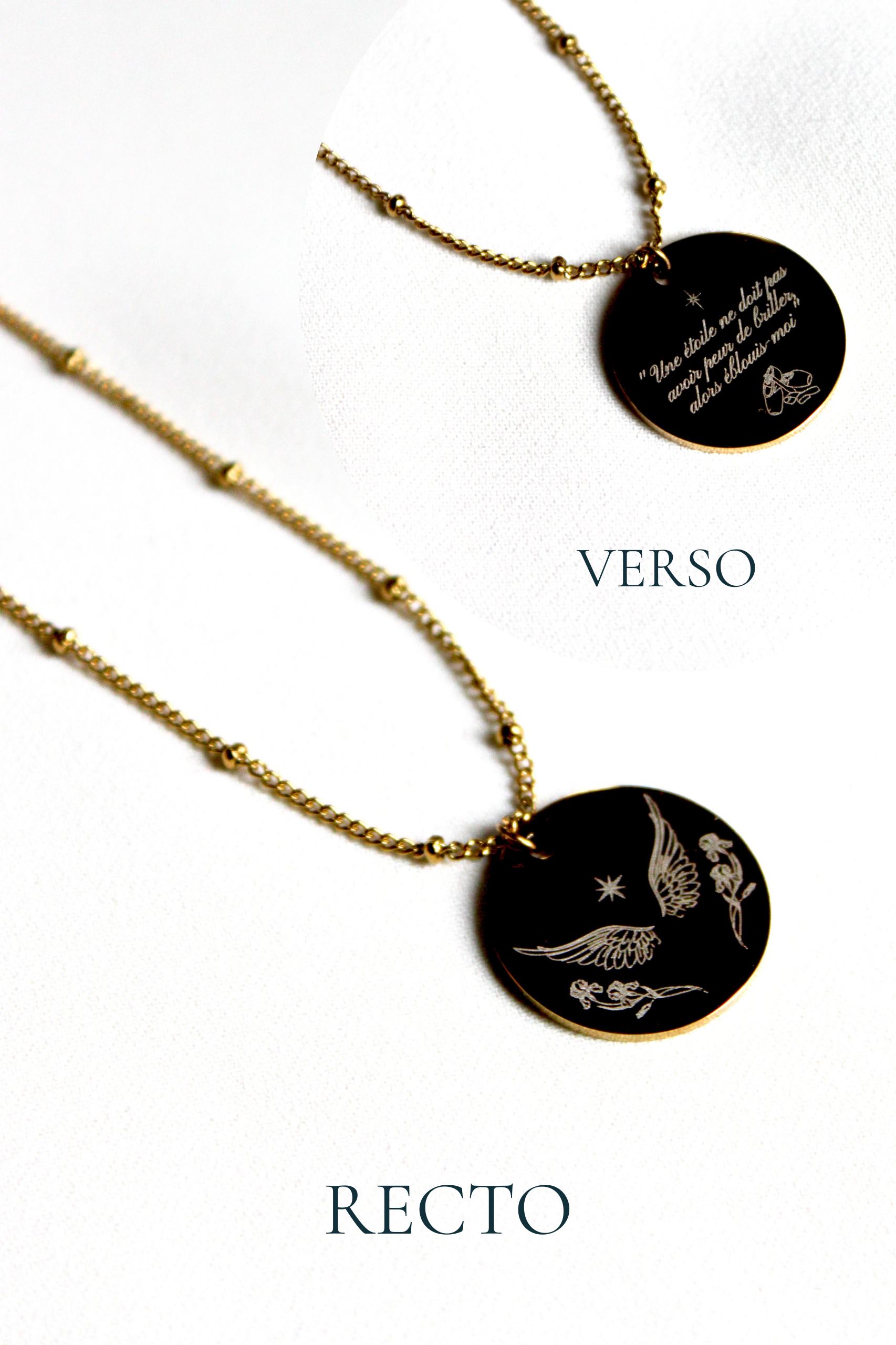 Collier gravé inspiré de livres  - Édition Littéraire Les Bijoux De Claclou