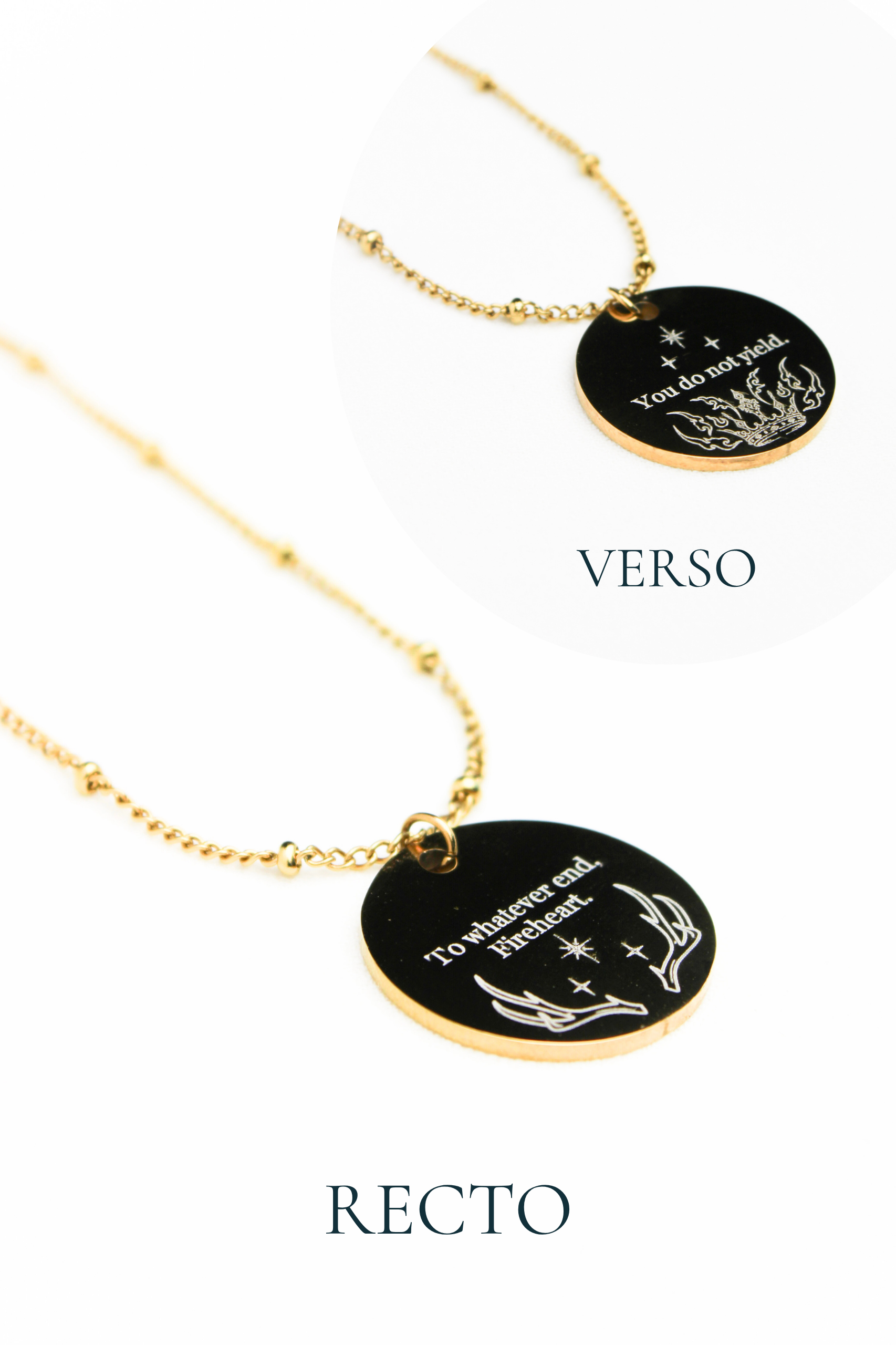 Collier gravé inspiré de livres  - Édition Littéraire Les Bijoux De Claclou