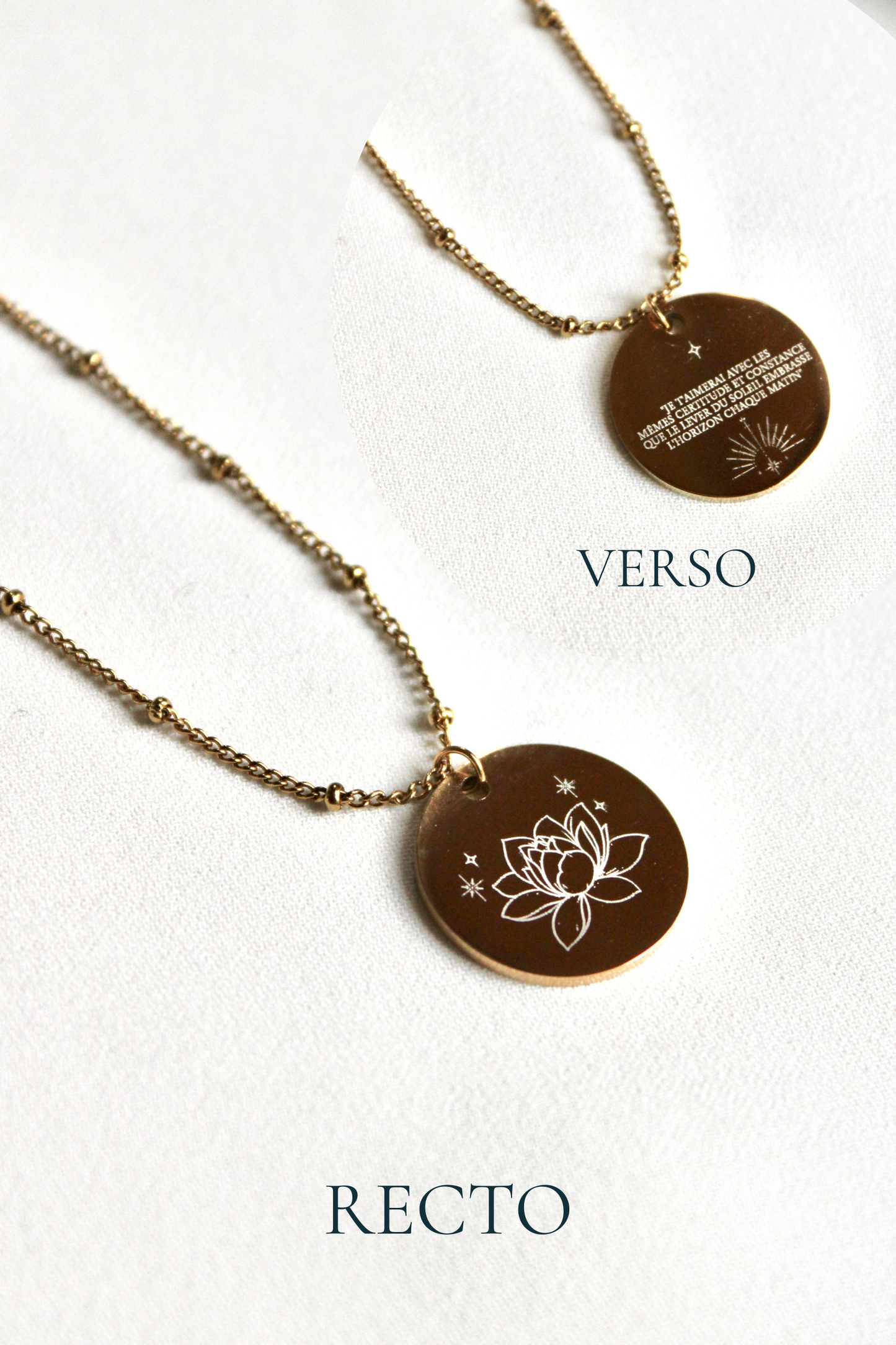 Collier gravé inspiré de livres  - Édition Littéraire Les Bijoux De Claclou