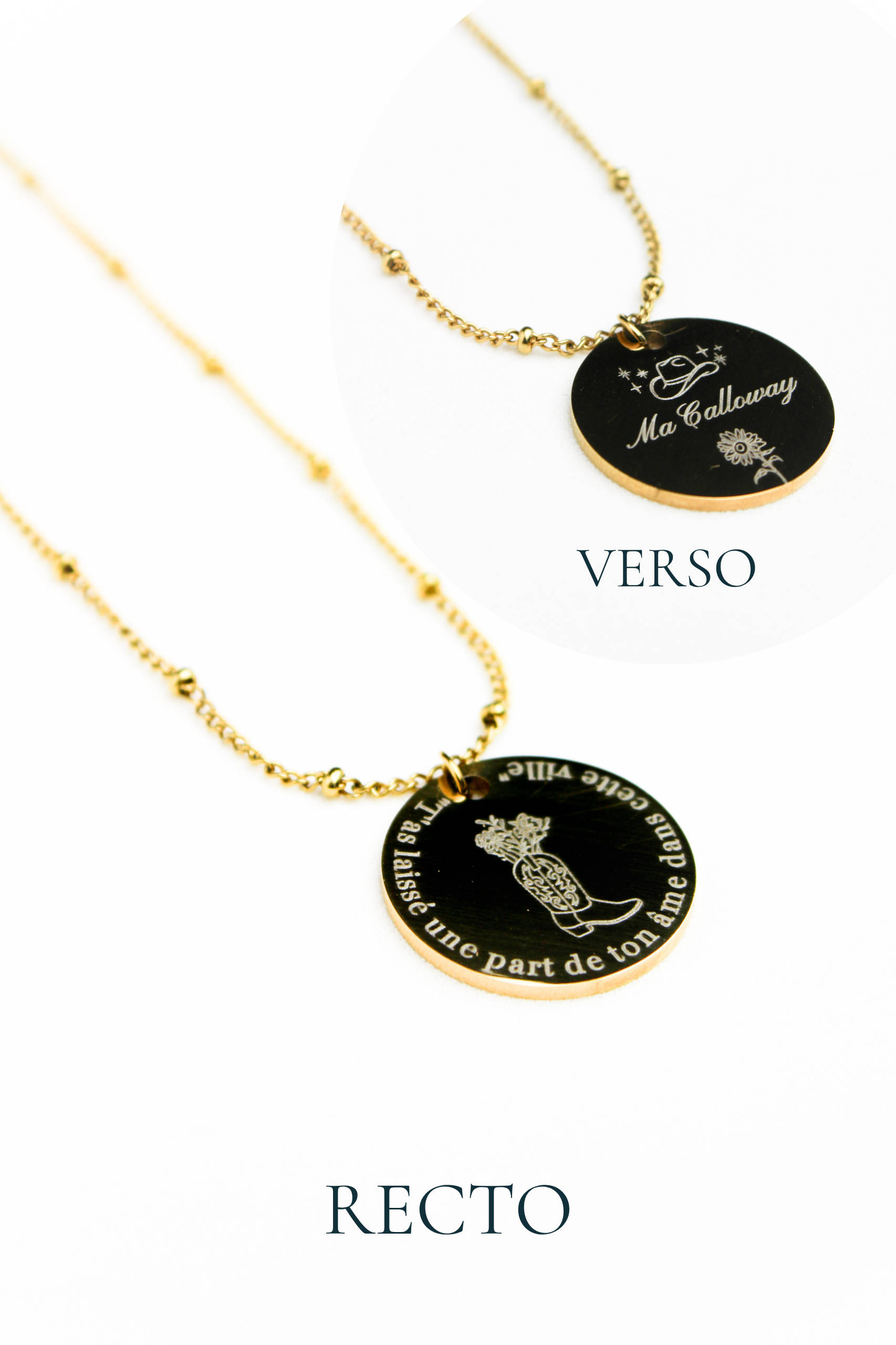 Collier gravé inspiré de livres  - Édition Littéraire Les Bijoux De Claclou